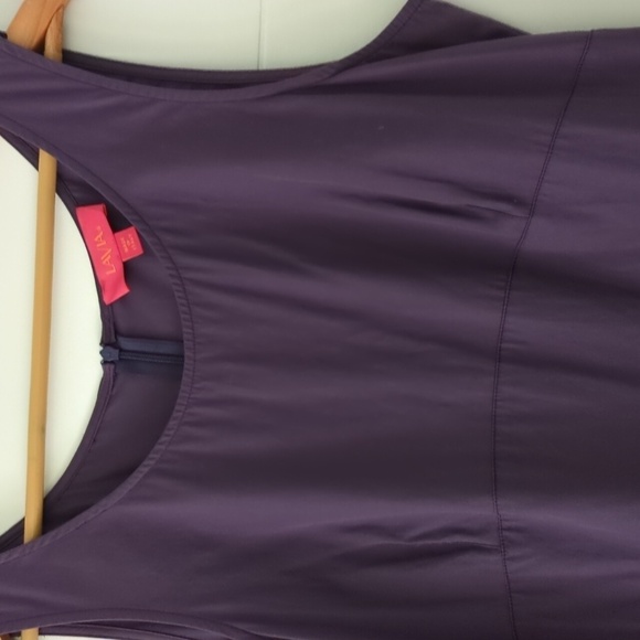 Made in Italy Fit & Flare Purple YTK Lavia Minimalist Office Career Midi Dress - Picture 5 of 10